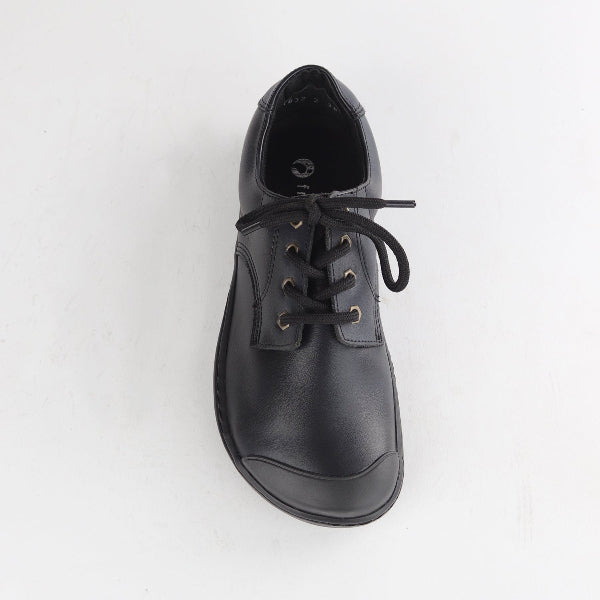 Froggie Boys Lace-up School Shoe in Black Sizes 28-33 - 7823 - top angle.