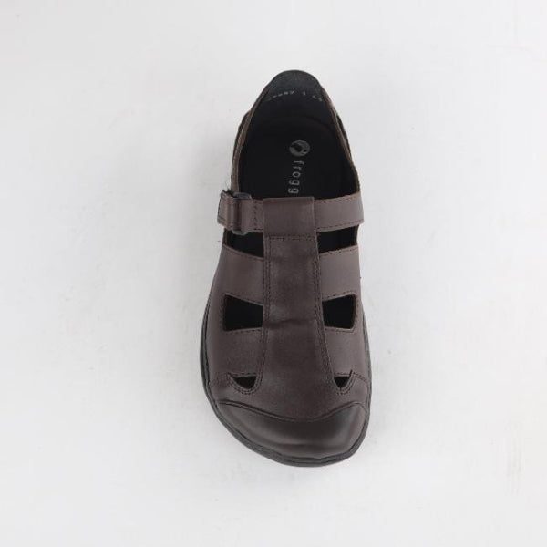 Froggie Boys School Sandal in Brown Sizes 39-47 - 7818 - top angle.