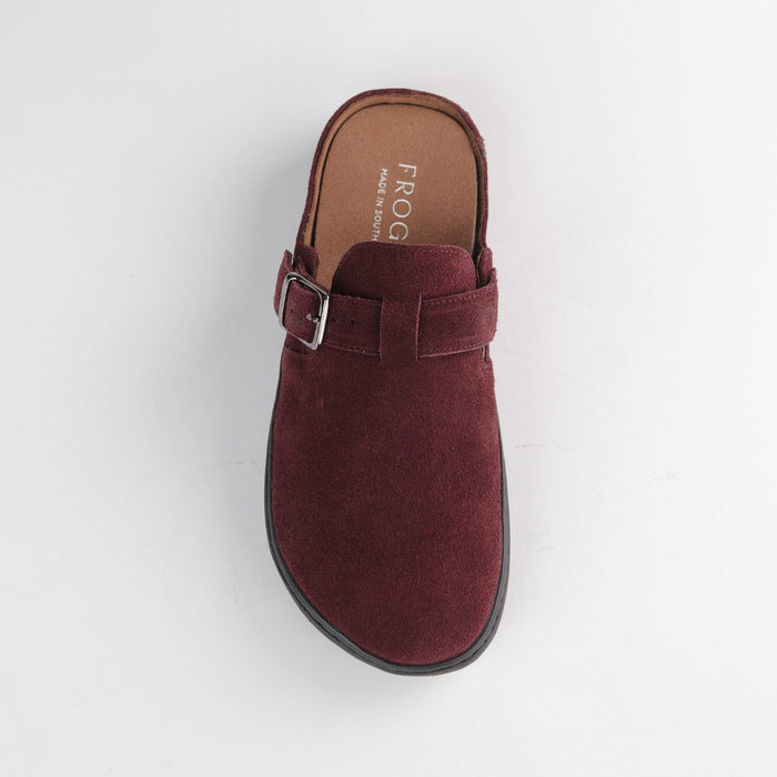 Froggie Shoes Shoes Froggie Women's Barefoot clog-Removable Footbed- Burgundy Suede - 12318