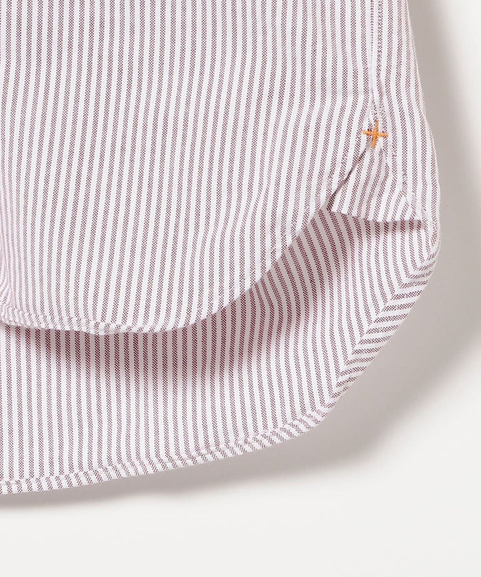 Beams Plus B.D. Short Sleeve Candy Stripe - Wine