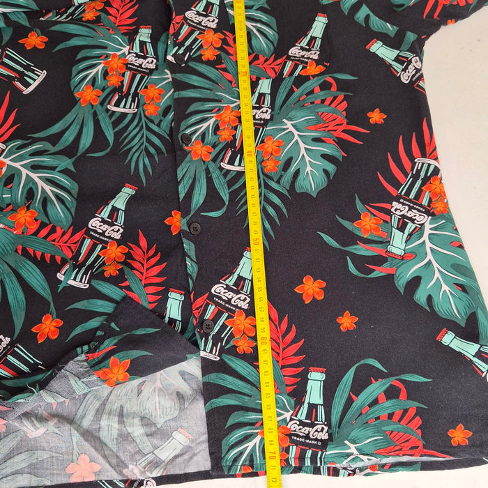 Chemise hawaïenne Coca-Cola noire – 100% rayon – vintage - Taille M