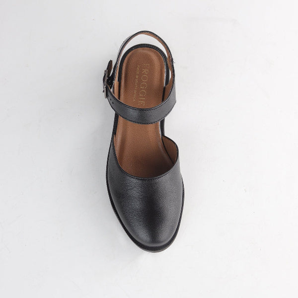 Froggie Women's Closed-Toe Slingback Sandals in Black - 13051 - top angle