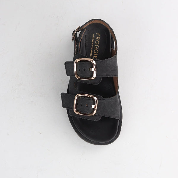 Froggie Shoes Shoes Froggie Women's Double buckle sling slide in Black - 12861