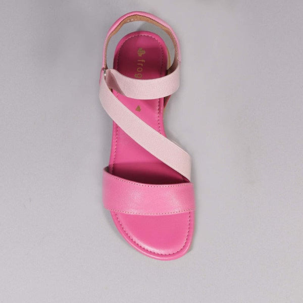 Factory Shop Elasticated Slingback Sandal in Hot Pink - 12618 - top angle.