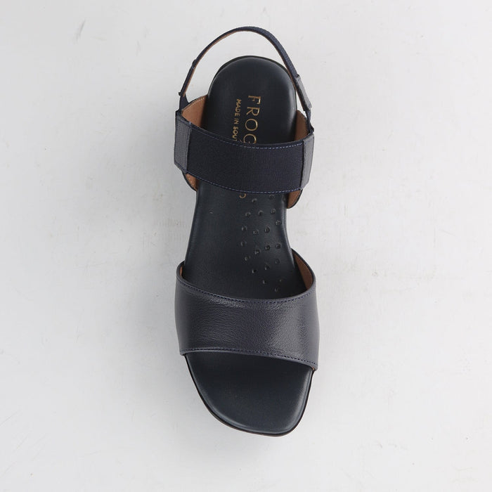 Factory Shop Shoes Froggie Women's Elasticated Strap Sandal in Navy - 12550