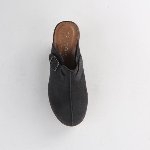 Factory Shop Shoes Froggie Women's clog sandal heel in Black - 12937