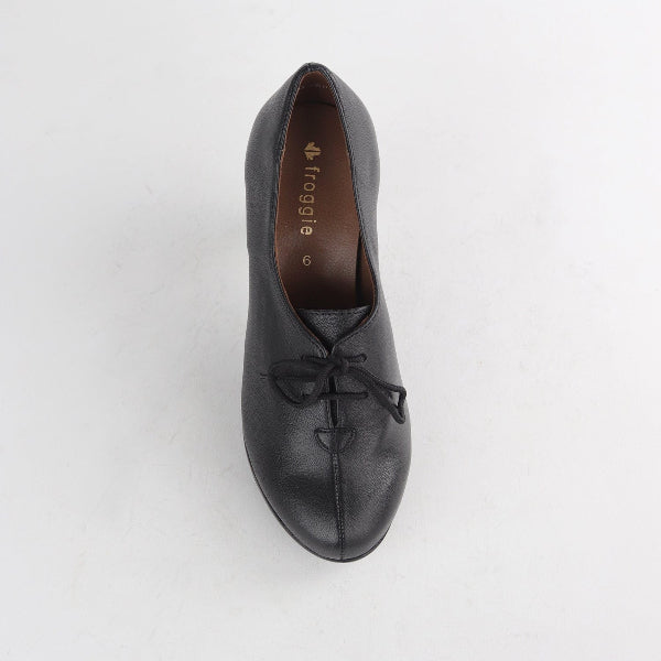 Froggie Lace-up High Heel in Black - 12201 - top angle.