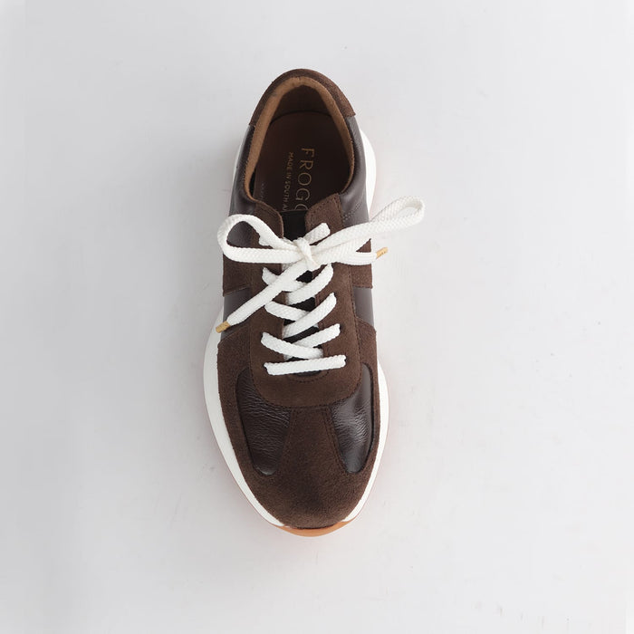 Froggie Shoes Shoes Froggie Women's Lace-up Sneaker- Brown Leather and Suede-12688