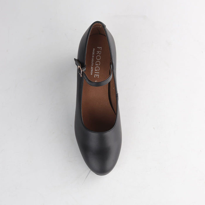 Froggie Shoes Shoes Froggie Women's Mary Jane Block Heel Court Shoe-Black leather - 13020