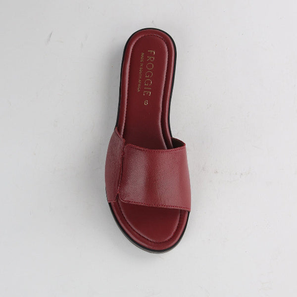Factory Shop Shoes Froggie Women's Mule Flat Sandal in Red - 12920