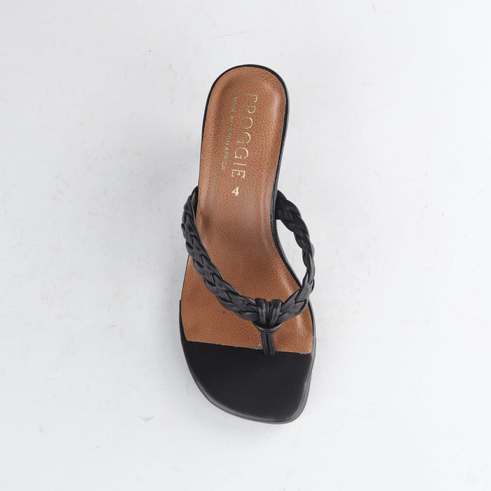 Froggie Shoes Sandals Froggie Women's Plaited Sandal- Black Leather -12969