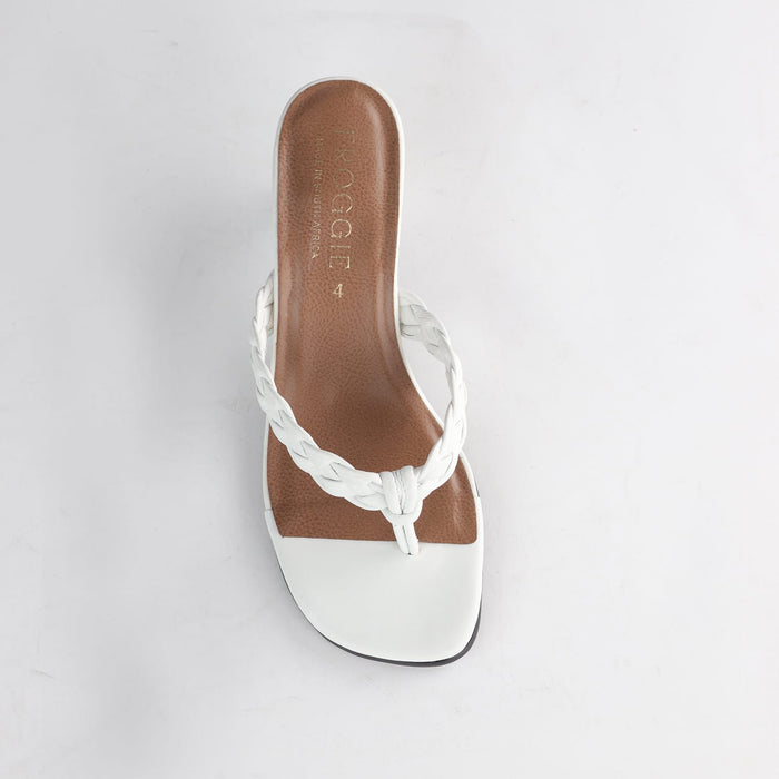 Froggie Shoes Sandals Froggie Women's Plaited Sandal-White Leather- 12969