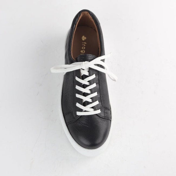 Froggie Platform Sneaker in Black - 12025 - top angle.