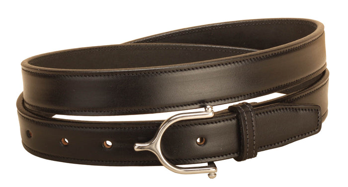 Tory Leather 1" Stitched Belt with S.S. Spur Buckle (2717) - Black
