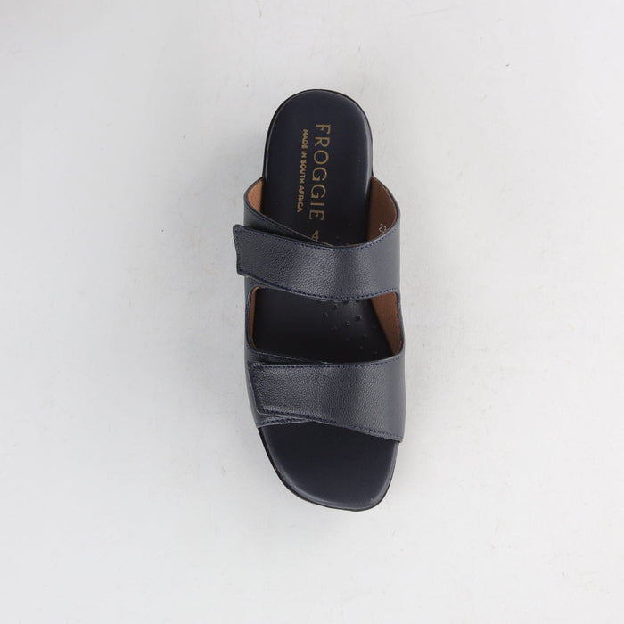 Factory Shop Mule Sandal in Navy - 12557 - top angle.