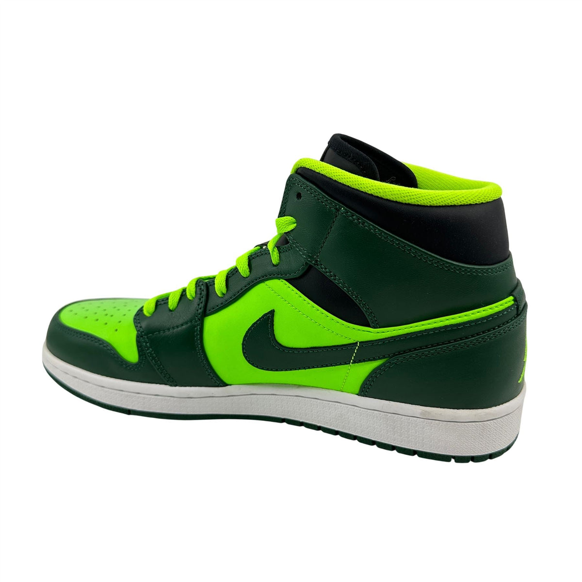 Jordan 1 Mid George Green Black Mens Athletic Hulk Sneaker