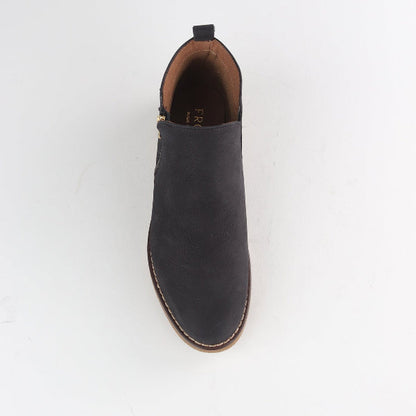 Froggie Shoes Shoes Ankle Boot with Gold Zip in Black - 12777
