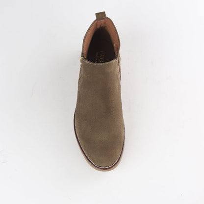 Froggie Shoes Shoes Ankle Boot with Gold Zip in Forest - 12777