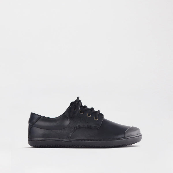 Froggie Boys Lace-up School Shoe in Black Sizes 28-33 - 7823 - single side.
