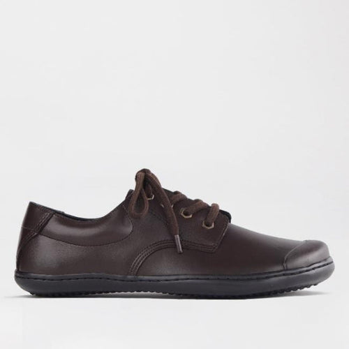 Froggie Boys Lace-up School Shoe in Brown Sizes 39-47 - 7825 - single side.