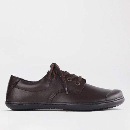 Froggie Boys Lace-up School Shoe in Brown Sizes 39-47 - 7825 - single side.