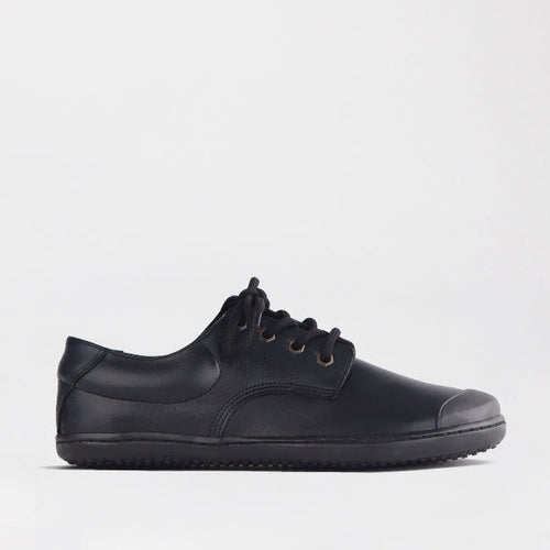 Froggie Boys Lace-up School Shoe in Black Sizes 39-47 - 7825 - single side.