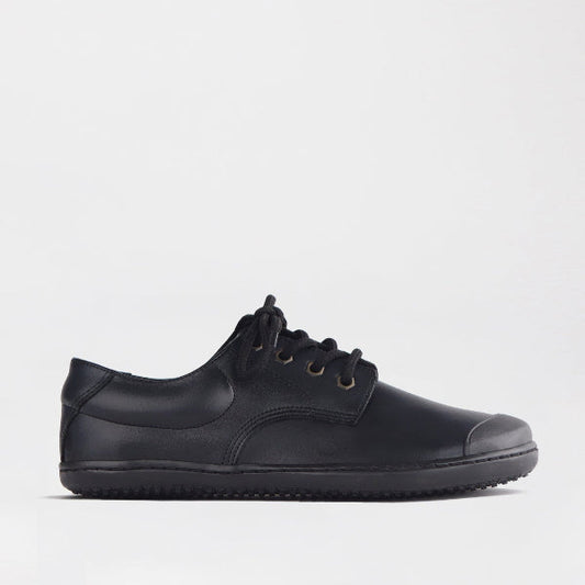 Froggie Boys Lace-up School Shoe in Black Sizes 39-47 - 7825 - single side.