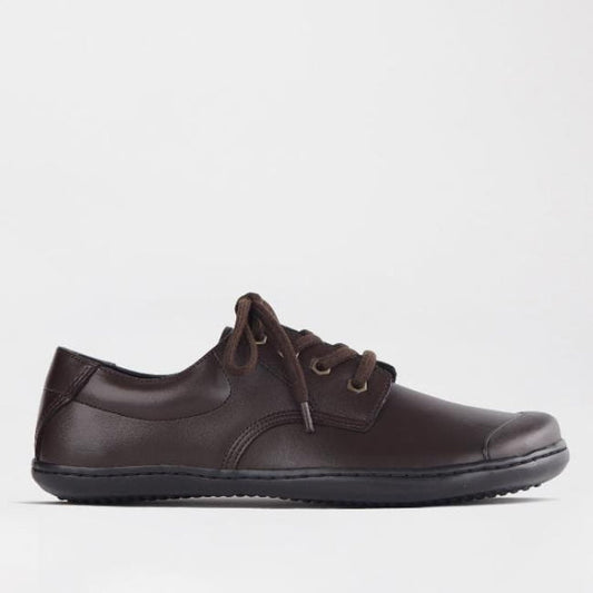 Froggie Boys Lace-up School Shoe in Brown Sizes 34-38 - 7824 - single side.