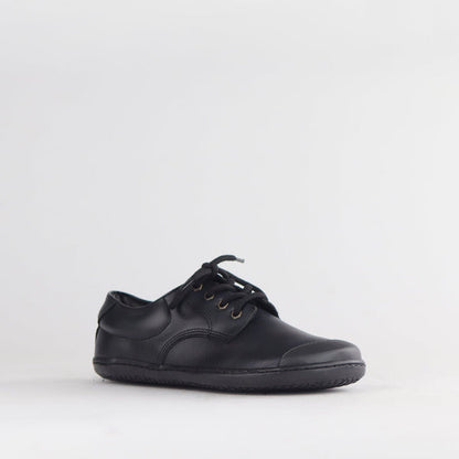 Froggie Boys Lace-up School Shoe in Black Sizes 28-33 - 7823 - side angle.