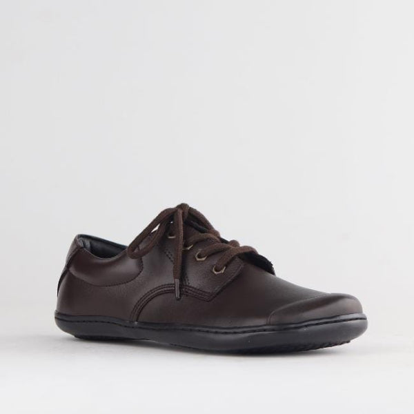 Froggie Boys Lace-up School Shoe in Brown Sizes 34-38 - 7824 - single side.