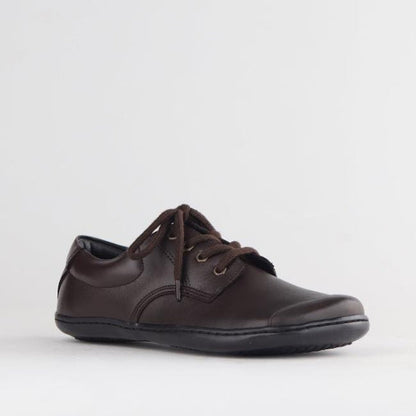 Froggie Boys Lace-up School Shoe in Brown Sizes 34-38 - 7824 - single side.