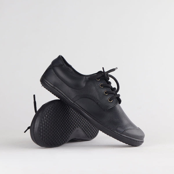 Froggie Boys Lace-up School Shoe in Black Sizes 28-33 - 7823 - pair.
