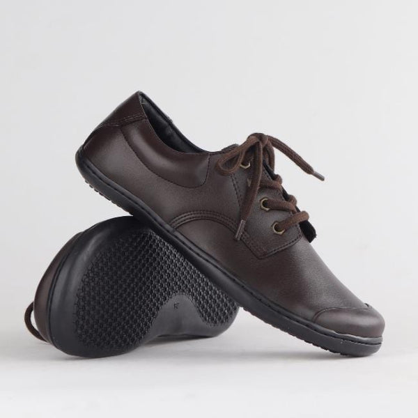 Froggie Boys Lace-up School Shoe in Brown Sizes 39-47 - 7825 - pair.