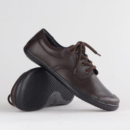 Froggie Boys Lace-up School Shoe in Brown Sizes 39-47 - 7825 - pair.