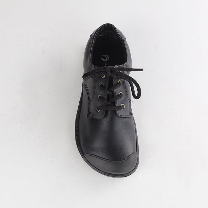 Froggie Boys Lace-up School Shoe in Black Sizes 34-38 - 7824 - top angle.