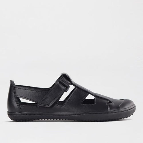 Froggie Boys School Sandal in Black  sizes 39-47 - 7818 - single side.