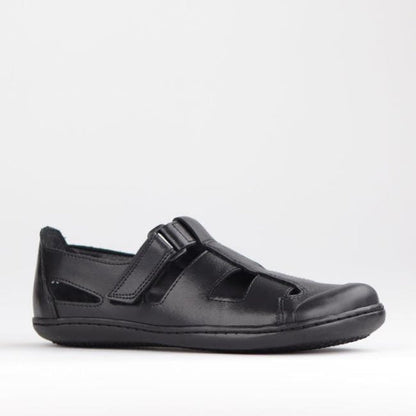 Froggie Boys School Sandal in Black Sizes 34 - 38 - 7817 - side angle.