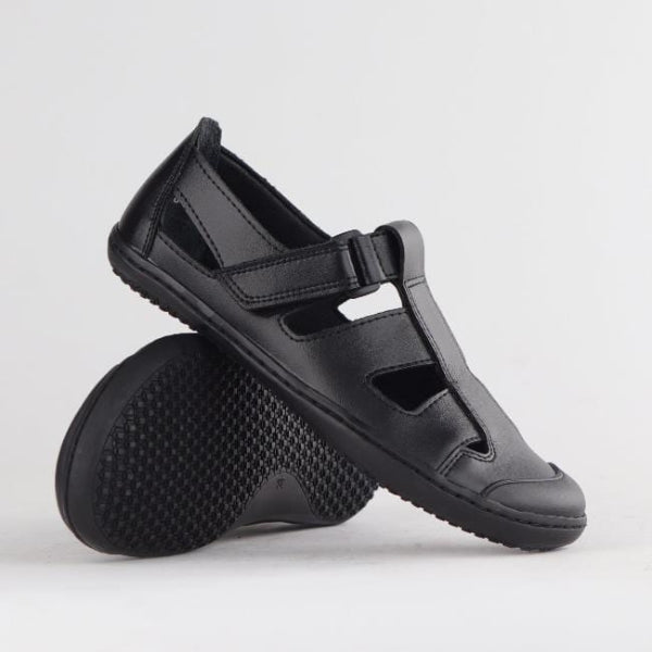 Froggie Boys School Sandal  in Black Sizes  28 -33 - 7816 - pair.