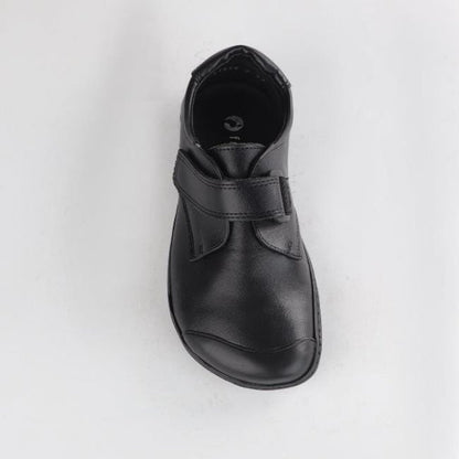 Froggie Boys Velcro School Shoe in Black Sizes 34-38 - 7814 -top angle.