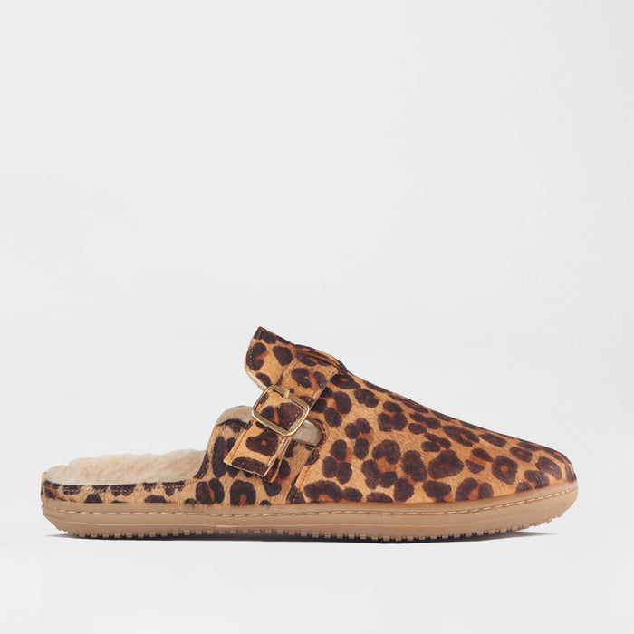 Froggie Shoes Shoes Froggie Women’s Barefoot Furlined Clog- Cheetah Print Leather- 12898