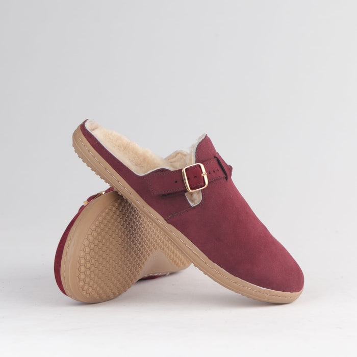 Froggie Shoes Shoes Froggie Women’s Barefoot Furlined Clog- Burgundy Suede-12898