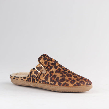 Froggie Shoes Shoes Froggie Women’s Barefoot Furlined Clog- Cheetah Print Leather- 12898