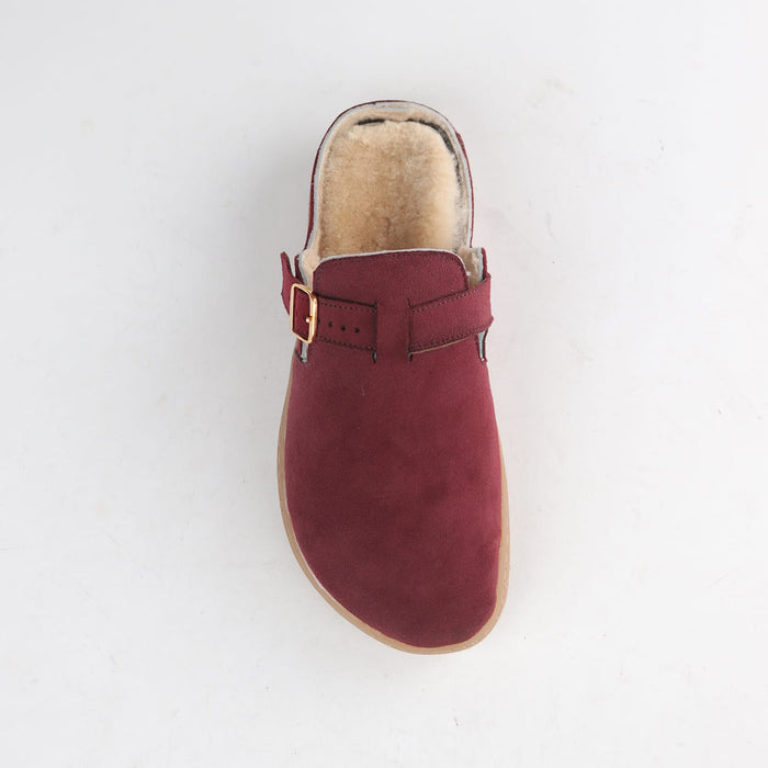 Froggie Shoes Shoes Froggie Women’s Barefoot Furlined Clog- Burgundy Suede-12898