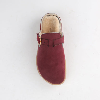 Froggie Shoes Shoes Froggie Women’s Barefoot Furlined Clog- Burgundy Suede-12898