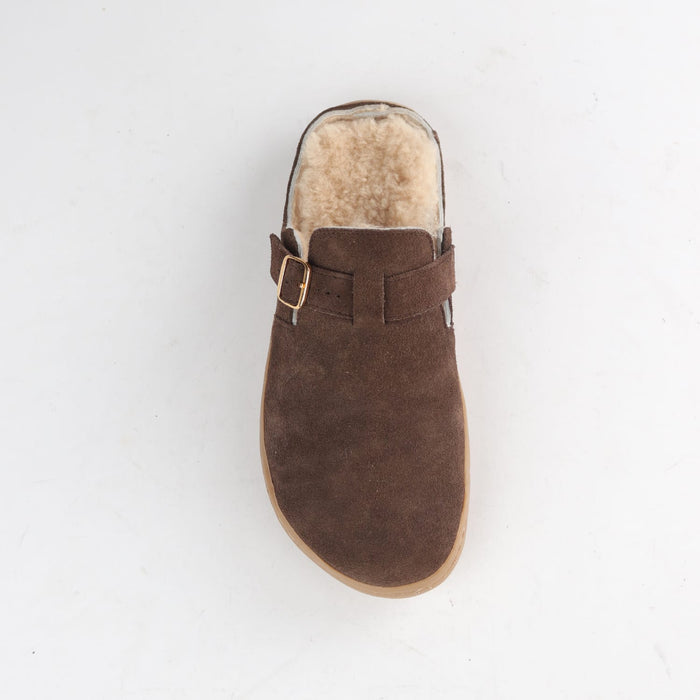 Froggie Shoes Shoes Froggie Women’s Barefoot Furlined Clog- Brown Suede-12898