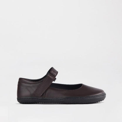 Froggie C28 / Brown / 6607 Girls High-Bar School Shoe in Brown Sizes 28-35 - 6607 - single side.