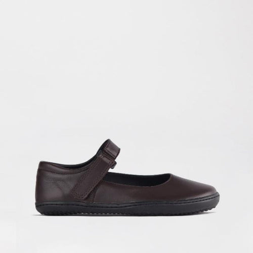Froggie C28 / Brown / 6607 Girls High-Bar School Shoe in Brown Sizes 28-35 - 6607 - single side.