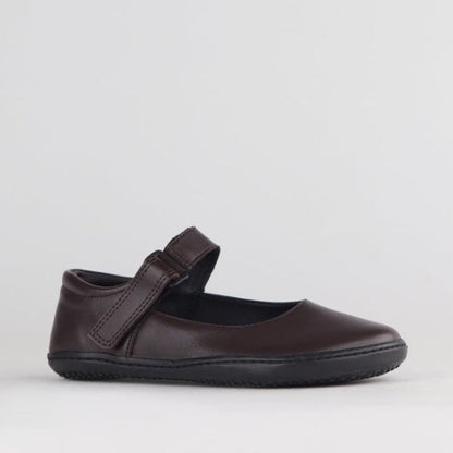 Froggie Girls High-Bar School Shoe in Brown Sizes 36-43 - 6610 - side angle.