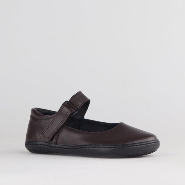 Froggie Girls High-Bar School Shoe in Brown Sizes 28-35 - 6607 - side angle.