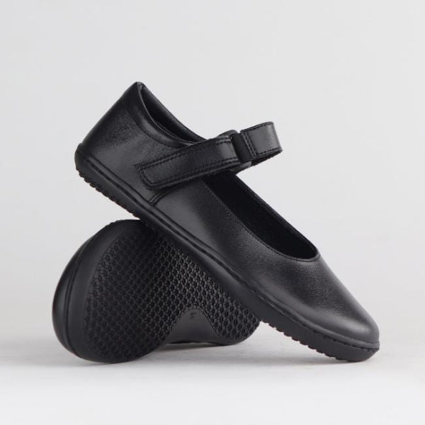 Froggie Girls High-Bar School Shoe in Black Sizes 28-35 - 6607 - pair.